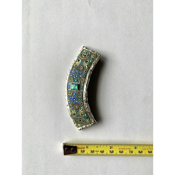 Orit Schatzman Signed Sterling Silver 925 Designer Breastplate Pendant Israel - Picture 6 of 7